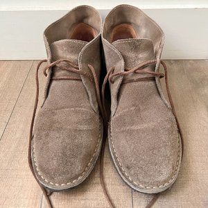 J CREW Classic Suede MacAlister Boots Size 7.5 shoes gum sole dark khaki chelsea